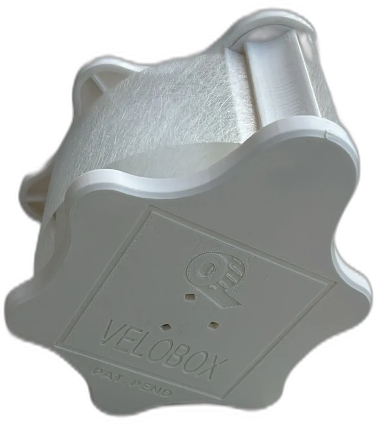 Il dispenser portatile VELOBOX per nastro velo vetro, vista del prodotto