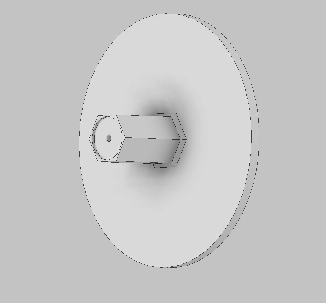Studio CAD con perno e sede esagonale